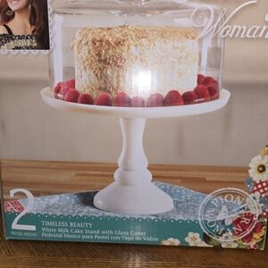 The Pioneer Woman White Cake Stand with Glass Dome